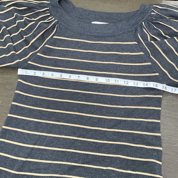Coldwater Creek Women's Gray Striped Short Sleeve Knit Dress Size XS (4-6) - Picture 8 of 11